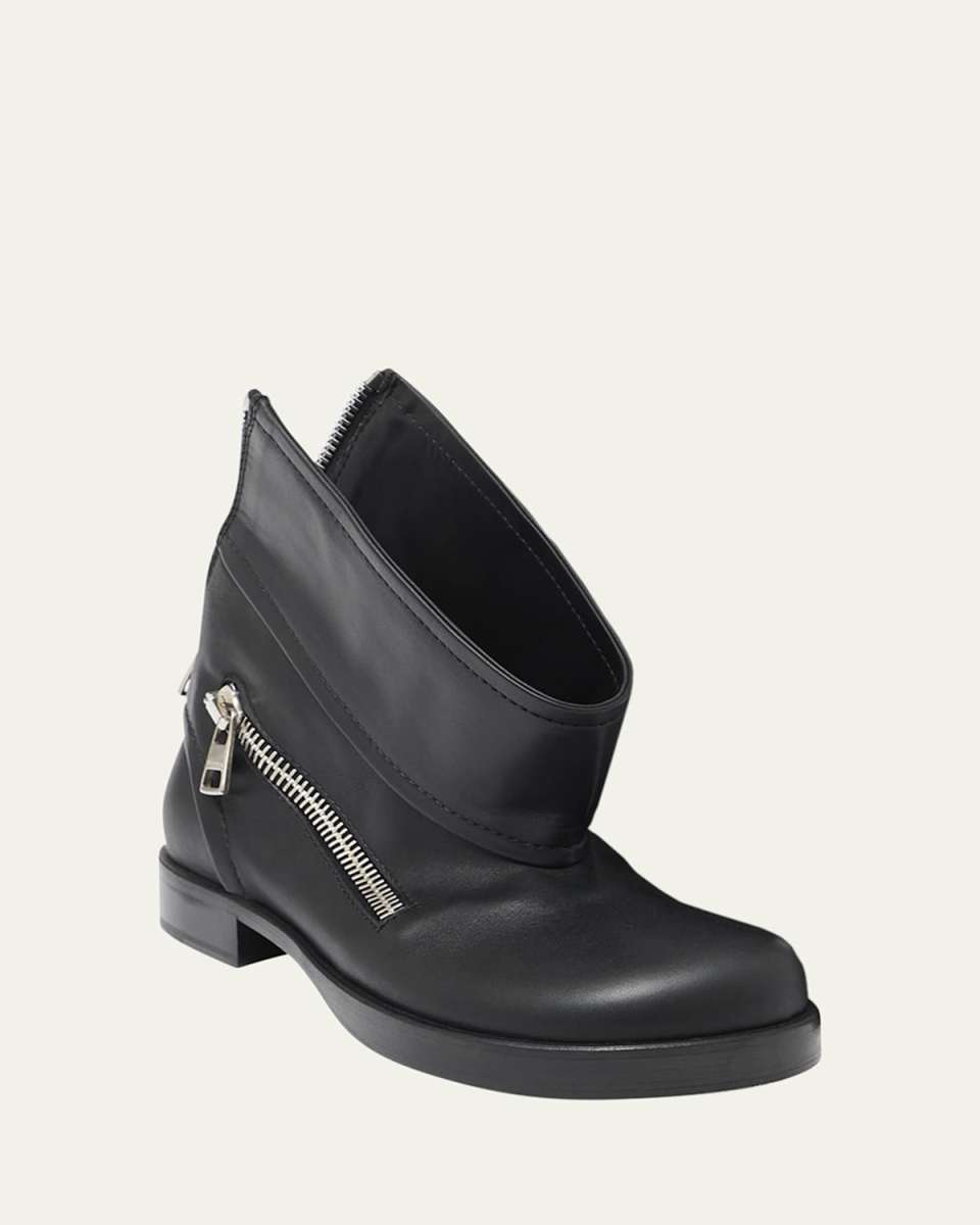 Leather Zip Biker Booties